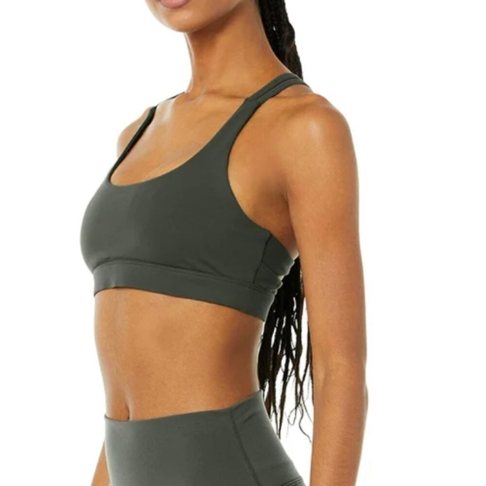 Alo Yoga Airbrush Suspension Sports Bra In Dark Cactus